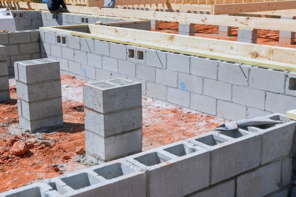 Cement Block Installation in Xenia
